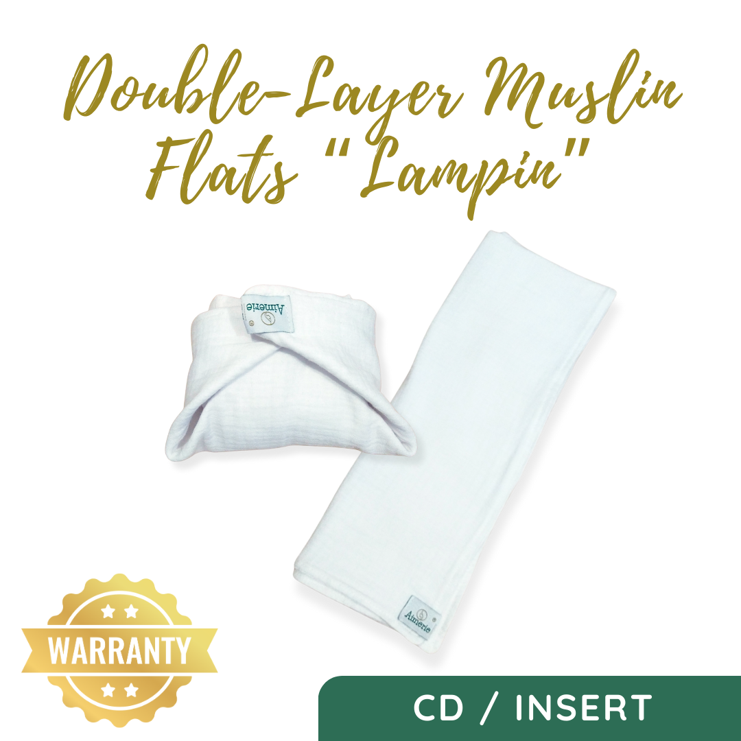 Large Double Layer Flat Cloth Diapers (Lampin) Muslin