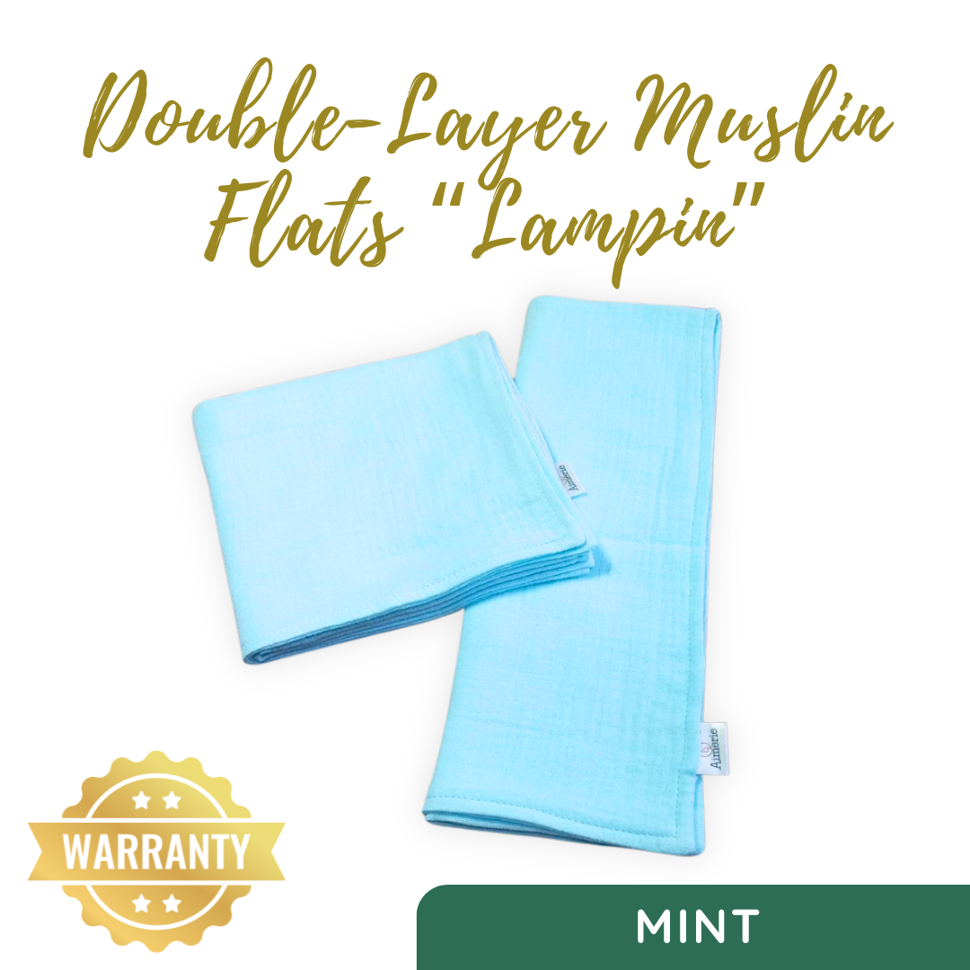 Large Double Layer Flat Cloth Diapers (Lampin) Muslin