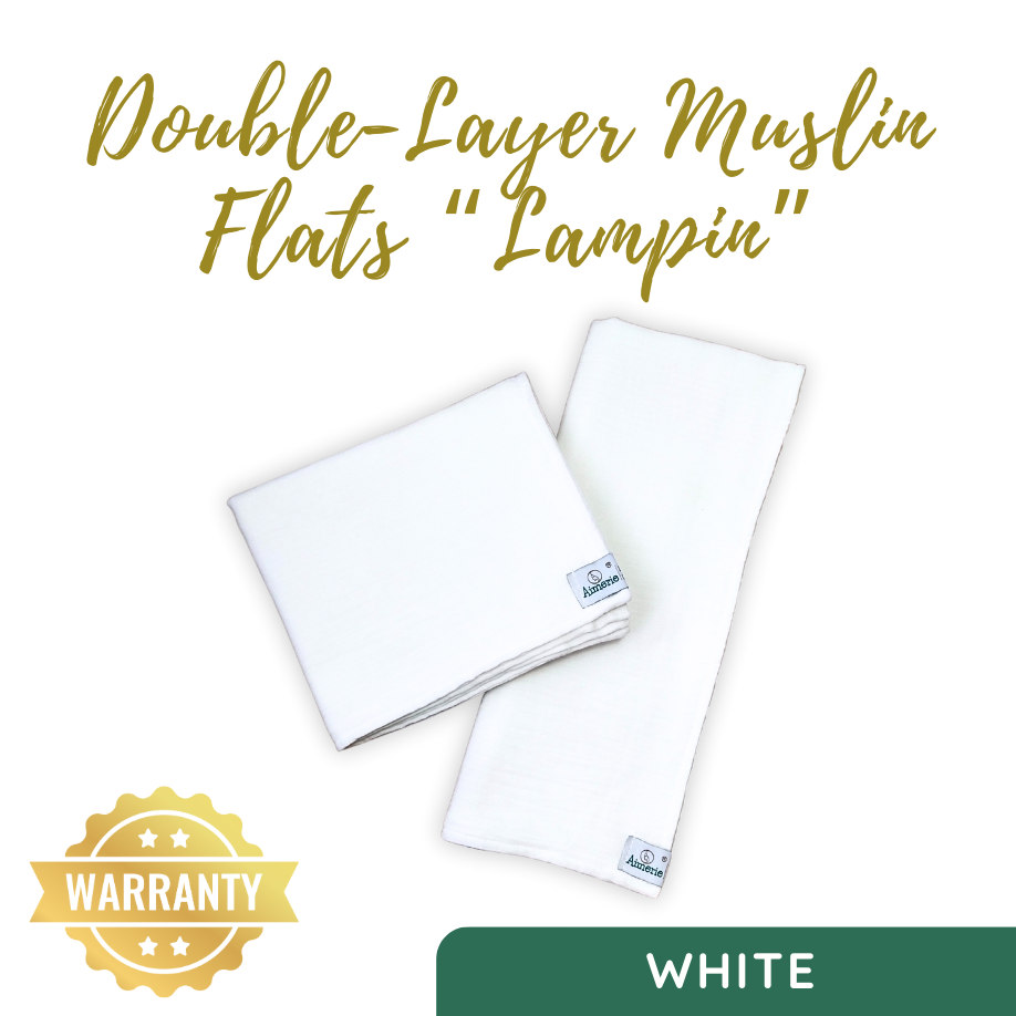 Large Double Layer Flat Cloth Diapers (Lampin) Muslin