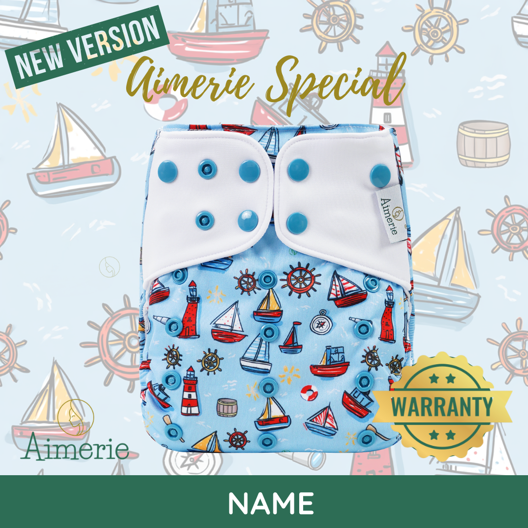Aimerie Presko Time Cloth Diaper Special Modern Lampin 3D Gussets